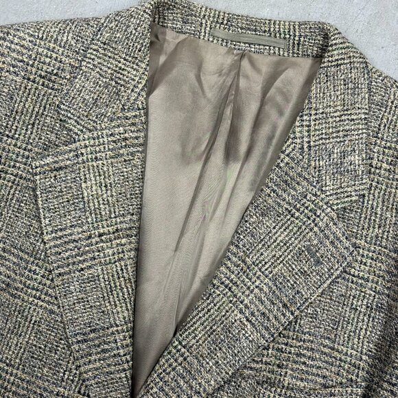 Hugo Boss Wool/Silk Tweed Blazer Sport Coat Glen Check Made in USA 42 - Picture 6 of 11